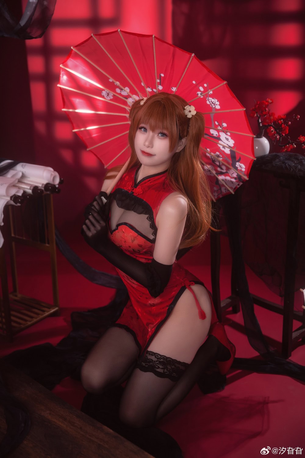 COSPLAY 新世纪福音战士 明日香  旗袍cos@汐旮旮