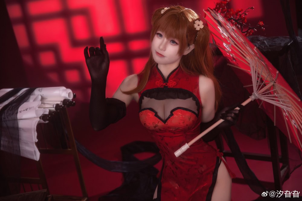 COSPLAY 新世纪福音战士 明日香  旗袍cos@汐旮旮