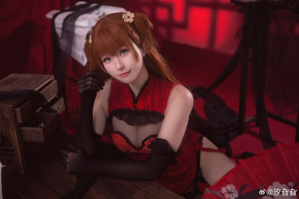 COSPLAY 新世纪福音战士 明日香  旗袍cos@汐旮旮