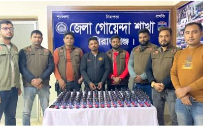 সিরাজগঞ্জে ১০০ বোতল ফেন্সিডিলসহ ১ জন মাদক ব্যবসায়ী আটক