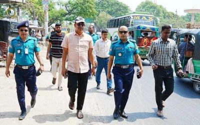 আরএমপি’র নিরাপত্তায় বিভিন্ন চেকপোস্ট পরিদর্শন করলেন পুলিশ কমিশনার