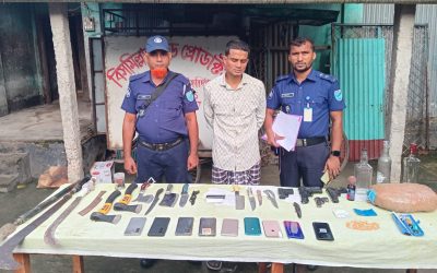 ফরিদপুরে সন্ত্রাসী গ্রেপ্তার, উদ্ধার বিপুল অস্ত্র ও মাদক