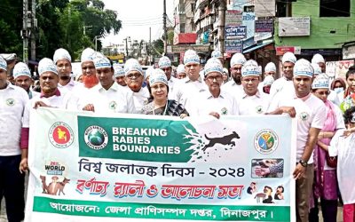 বিশ্ব জলাতঙ্ক দিবসের র‌্যালী ও আলোচনা সভায় জেলা প্রাণি সম্পদ কর্মকর্তা