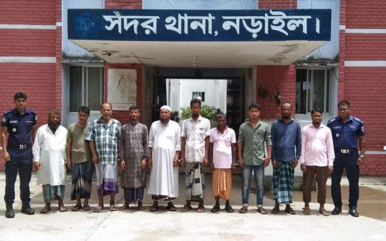 নড়াইলে নাশকতা মামলায় জামায়াতের ১০ নেতাকর্মী গ্রেফতার।