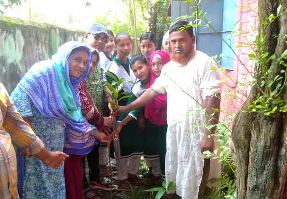 নীলফামারী সরকার পাড়া নিম্ন মাধ্যমিক বালিকা বিদ্যালয়ে পুষ্টি সমৃদ্ধ ফল গাছের চারা রোপন