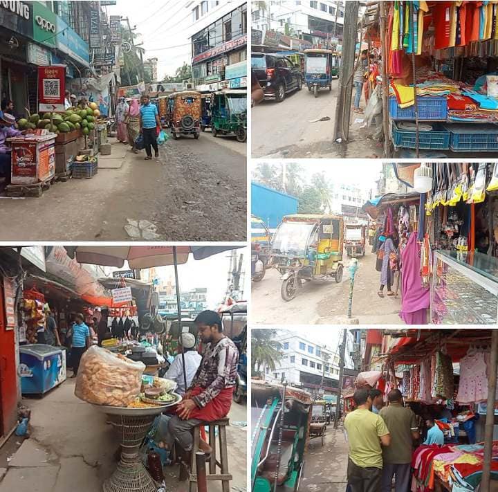 সোনারগাঁওয়ে গ্র্যান্ডট্র্যাঙ্ক রোডের ফুটপাতে দোকান বসিয়ে রাস্তা দখল যান চলাচলে ব্যহত প্রতিনিয়ত যানজট