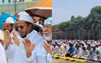 সারাদেশে তীব্রদাহ থেকে রক্ষায় বৃষ্টি কামনায় রাজধানীর যাত্রাবাড়ীর মাতুয়াইল ঈদগাঁ ময়দানে ইস্তিসতিকার নামাজ আদায় হাজারো মুসল্লী।