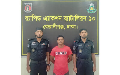 ফরিদপুরের নগরকান্দা এলাকায় চাঞ্চল্যকর ধর্ষণ মামলার পলাতক আসামি সোহান শেখ’কে নারায়ণগঞ্জ জেলার ফতুল্লা এলাকা হতে গ্রেফতার করেছে র‌্যাব-১০