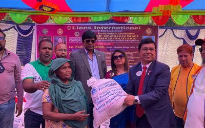 লায়ন্স জেলা ৩১৫ এ৩ এর উদ্যোগে ৭০০ পরিবারের মাঝে ত্রান সামগ্রী বিতরণ
