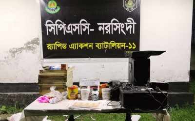 নরসিংদীতে জাল টাকা তৈরির কারখানায় র‌্যাবের অভিযান, মূলহোতাসহ বিপুল সরঞ্জাম উদ্ধার