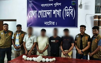 নাটোর জেলা গোয়েন্দা পুলিশের অভিযানে সরকারী ও বে-সরকারী বিভিন্ন প্রতিষ্ঠানের ২৩ (তেইশ) টি চোরাই বৈদ্যুতিক এলইডি বাল্বসহ ০৪ জন গ্রেফতার