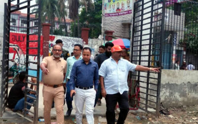 আগানগর আমবাগীচা খেলার মাঠকে আধুনিকায়নের উদ্যোগ: পরিদর্শন করলেন ইউএনও