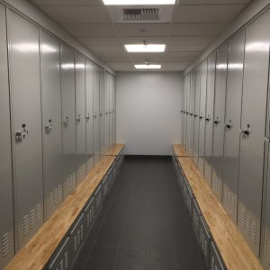 First Responder Personnel Lockers in a police station with gear stored inside