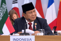Presiden RI Prabowo Subianto saat berbicara di hadapan para pemimpin negara G20 di sesi pertama Konferensi Tingkat Tinggi (KTT) G20. (Dok. Tim Media Prabowo)  