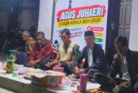 Agus Juhaeri mengusung slogan berbahasa Sunda, “Teu Seueur Nyarios, Anu Penting Buktos”, yang berarti tidak banyak bicara, yang terpenting adalah bukti nyata.