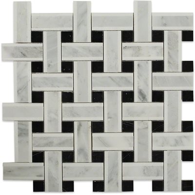 Lattice White Thassos With Light Gray & Black