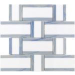 Interlace White Thassos & Blue Macauba