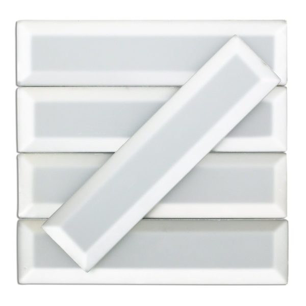 Reflection Arctic Glam – Superwhite Frosted Glass With Inverted Beveled Mirror