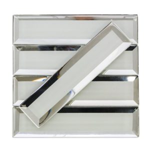 Reflection White Glam - Superwhite Glass With Inverted Beveled Mirror