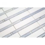 Bamboo Pattern White Thassos & Blue Celeste Line