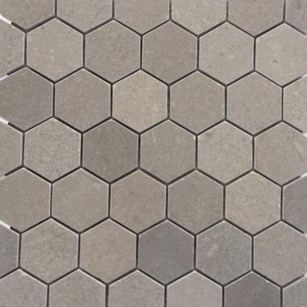 Lady Gray Hexagon 2″ Honed