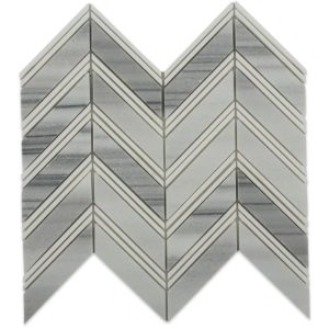 Chevron Weave - Cipollino With Thassos Strips