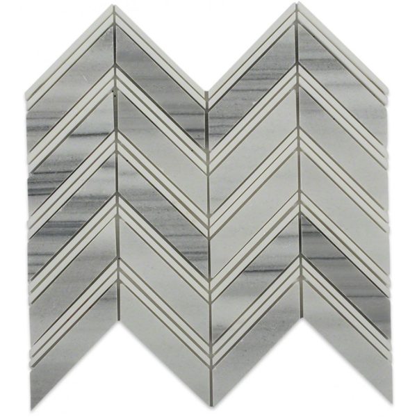 Chevron Weave – Cipollino With Thassos Strips