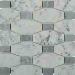 Long Octagon Pattern White Carrara & Light Bardiglio Dot