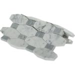 Long Octagon Pattern White Carrara & Light Bardiglio Dot