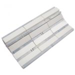 Bamboo Pattern White Thassos & Blue Celeste Line
