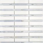 Bamboo Pattern White Thassos & Blue Celeste Line