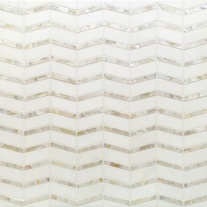 Heraldry White Thassos With Mother Of Pearl Line