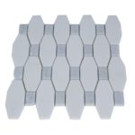 Long Octagon Pattern White Thassos & Blue Celeste Dot