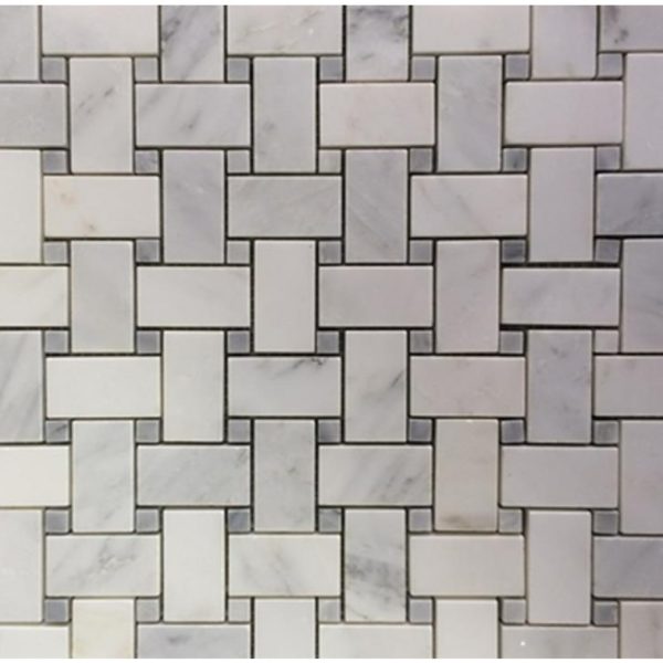 Basket Weave Asian Statuary Honed With Lady Gray Dot