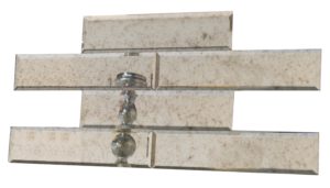 Antique Finish Mirror Glass w/equal Beveled Edges 4" x 16"