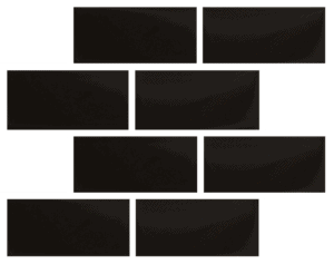 Black Glass 3" x 6" Subway Glass