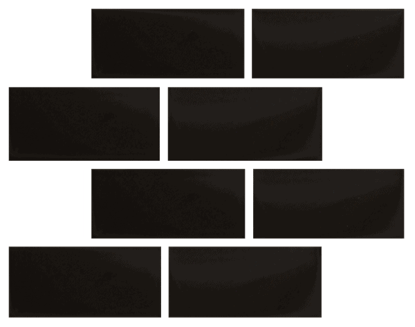 Black Glass 3″ x 6″ Subway Glass