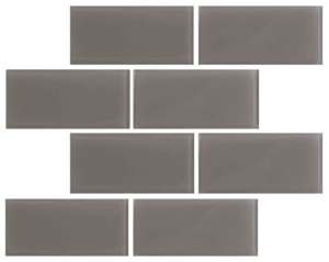 Gravel 3" x 6" Subway Glass