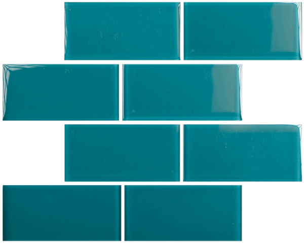 Teal 3″ x 6″ Subway Glass