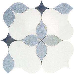 Mj Blue Blazingstar – White Thassos, Blue Celeste & Azul Macauba