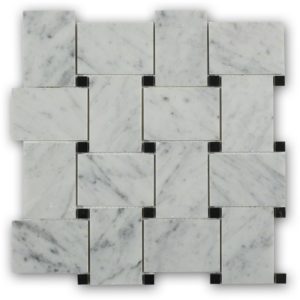 Wideweave White Carrara With Black Dot