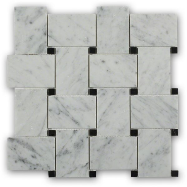 Wideweave White Carrara With Black Dot