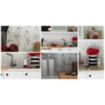 MJ Dahlia White Thassos & Gray Marble with Silver Mirror Dot