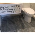 MJ Dahlia White Thassos & Gray Marble with Silver Mirror Dot