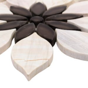 Mj Rain Flower – Wooden Beige, Taupe & Beige Glass