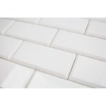 White Carrara 2 x 4 Beveled Brick
