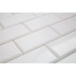 White Carrara 2 x 4 Beveled Brick