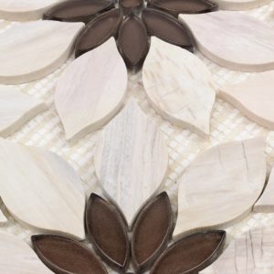 Mj Rain Flower – Wooden Beige, Taupe & Beige Glass