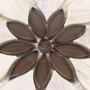 Mj Rain Flower – Wooden Beige, Taupe & Beige Glass