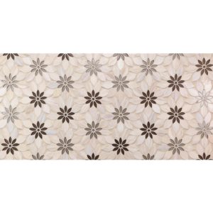 Mj Rain Flower – Wooden Beige, Taupe & Beige Glass